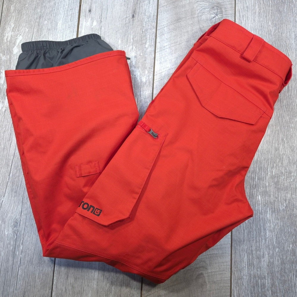 Burton Snowboard Pants Mens Large Orange Dryride Cargo Winter Ski Trousers